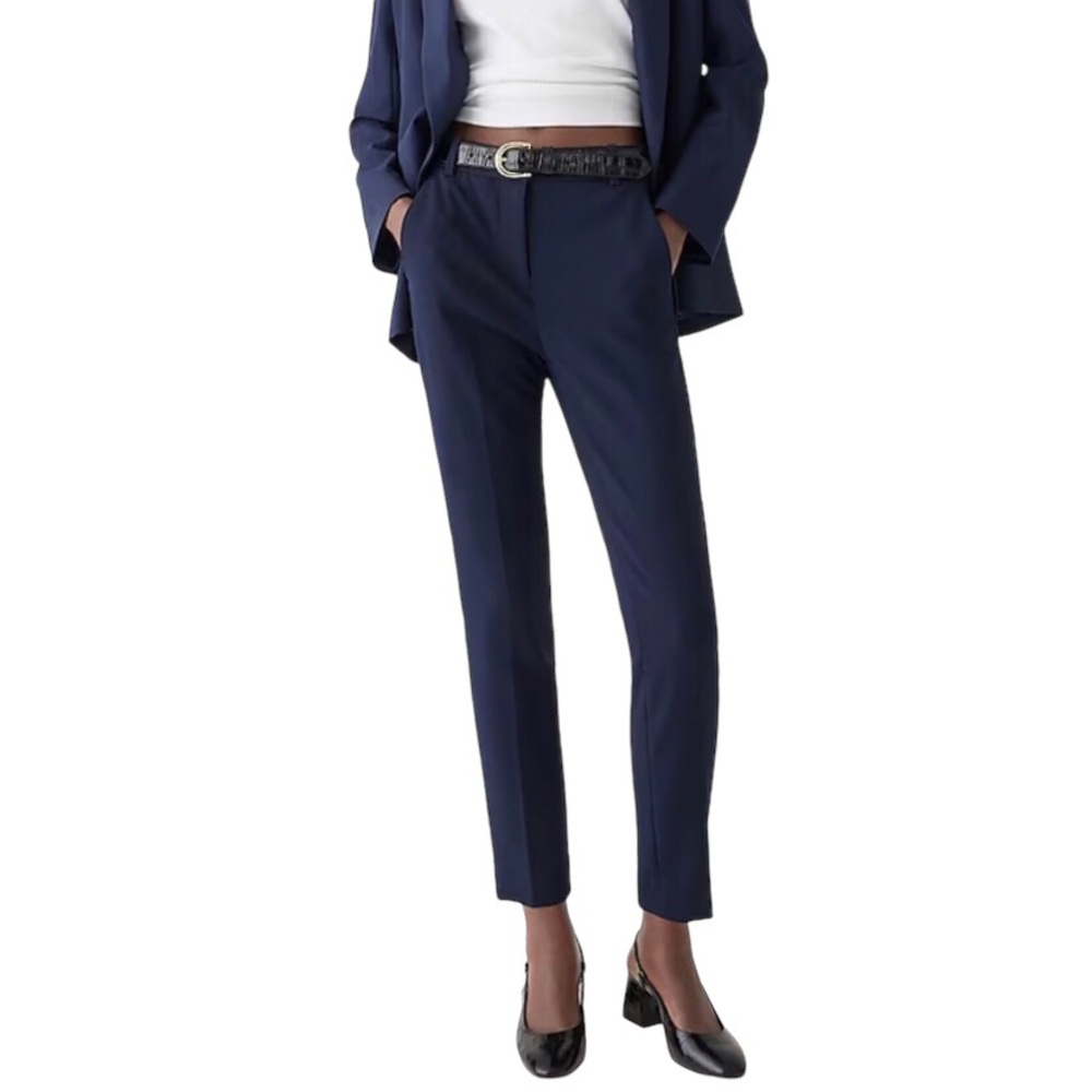 J Crew Size 4 Cameron Seasonless High Rise Crop Pants Navy NEW